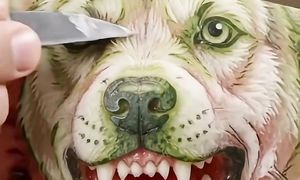 А  вы  сможете  порезать  арбуз   именно   так