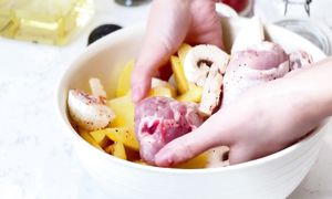 Пирог с курицей и картофелем. Казакша рецепт. Pie with chicken and potatoes.