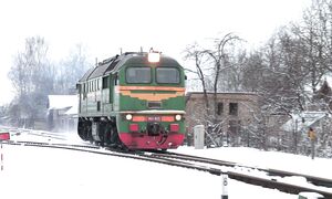Тепловоз М62-1035 близ ст. Елгава  M62-1035 near Jelgava station
