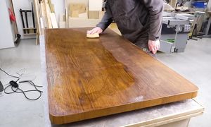 Table with peculiar stains _ 1940's desk restoration