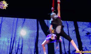 «Сказочная история!». Дуэт юных воздушных гимнастов на стропах!